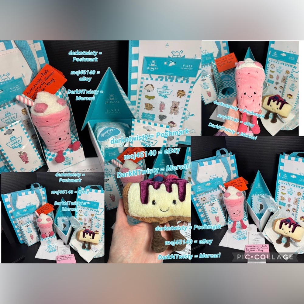 BNWT AUTH SALES RECEIPT JELLYCAT DINER NYC CREMBER CHEESECAKE BUBECCA MILKSHAKE - Picture 4 of 7